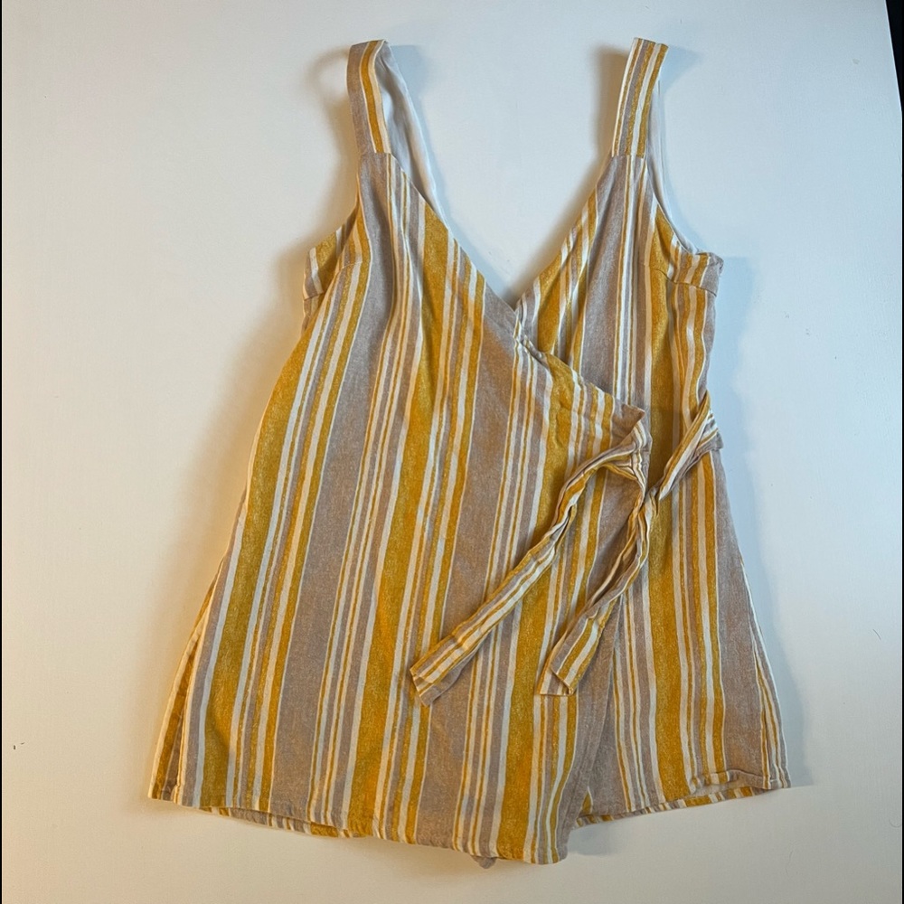 LELIS romper, yellow and gray size S faux wrap
